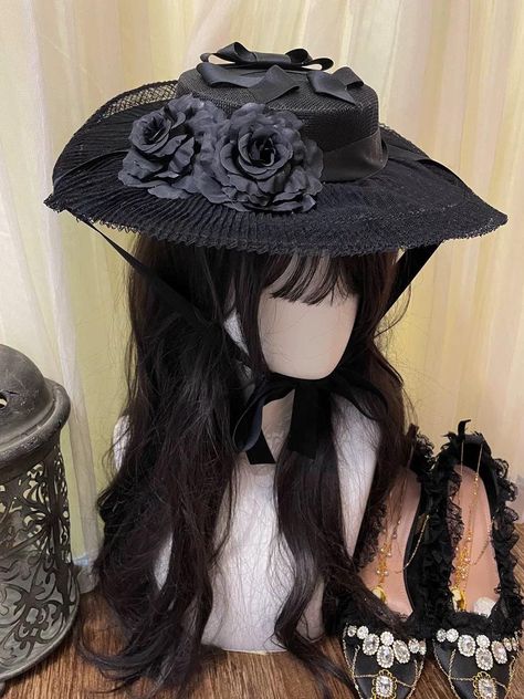 This price just include hat. Processing time is around a 4-5 weeks + shipping Victorian Hats Woman, Aph Belgium, Marie Antoinette Fashion, Fantasy Hat, Goth Hat, Marie Antoinette Style, Ouji Fashion, Hat Inspiration, Elegant Hat