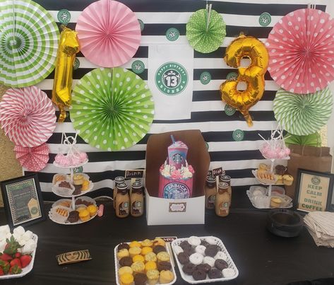 Starbucks Theme, Starbucks Birthday, Theme Birthday Party, Theme Birthday, Party Party, Dessert Table, Coffee Drinks, Birthday Party Themes, Birthday Party