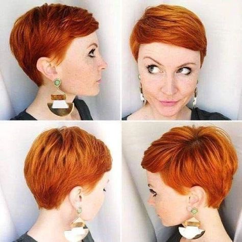 Red Pixie Haircut, Short Copper Hair, Girls Short Haircuts, Super Short Hair, Short Layered Haircuts, Copper Hair, Short Hair Haircuts, Short Hair Styles Pixie, Pixie Hairstyles