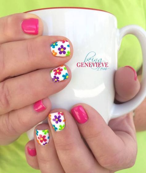 Unghie Sfumate, Flower Nail Designs, Best Nail Art Designs, Nails For Kids, Flower Nail, Spring Nail Art, Flower Nail Art, Gel Nail Designs, Nail Art Summer