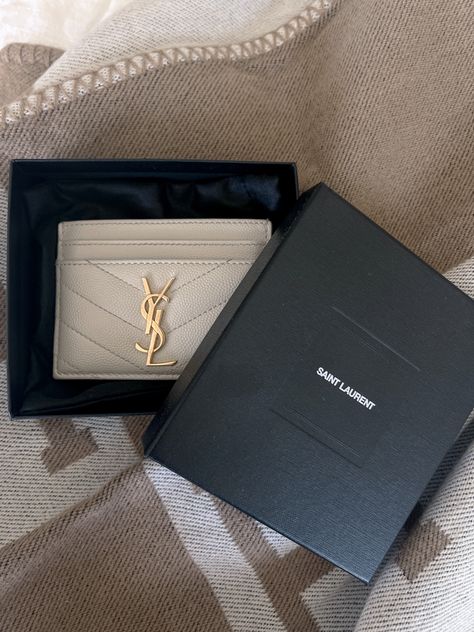 Ysl Cardholder, Rich Girl Energy, Ysl Card Holder, Ysl Purse, Saint Laurent Purse, Leather Wallet Women, Expensive Fashion, Ysl Wallet, Monogram Quilt