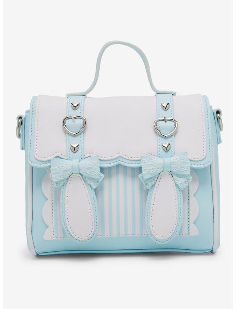 Bow Applique, Kawaii Bag, Kawaii Bags, White Crossbody Bag, Kawaii Accessories, Blue Purse, Novelty Bags, Pretty Bags, Cute Purses