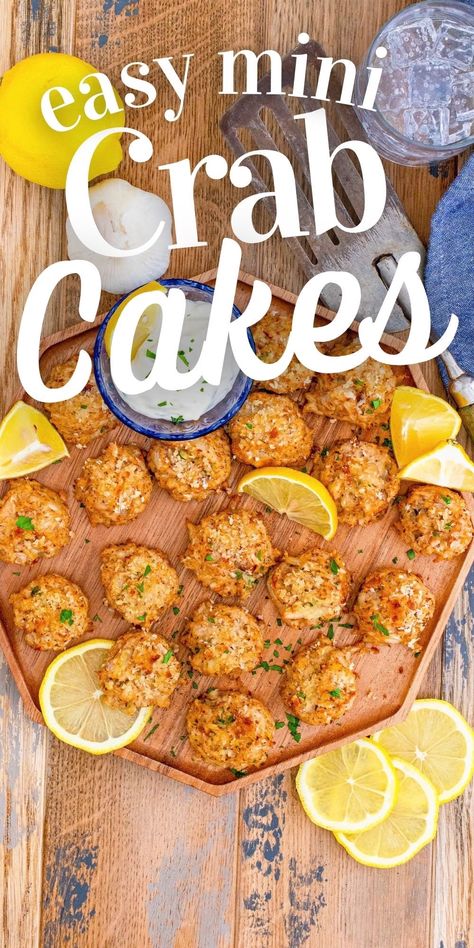 Easy Mini Crab Cakes Recipe - Sweet CS Designs. Crab Cakes Appetizers, Crab Cake Bites Appetizers, Crab Cake Balls Recipe, Appetizer Crab Cakes, Simple Crab Cakes, Crab Cakes Recipe Best Easy, Crab Patties Recipes, Crabcakes Recipe Best Easy, Crab Cake Poppers Recipe