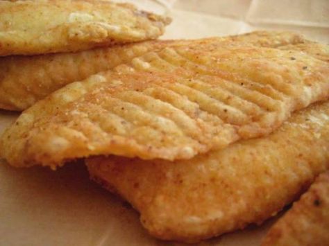 Deep fried tilapia. Make GF by using all purpose GF flour and cornstarch instead of regular flour. Fried Fish Tacos, Fish Batter Recipe, Deep Fried Fish, Deep Fried Recipes, Fried Tilapia, Tilapia Fish Recipes, Tilapia Fish, Fish Varieties, Battered Fish