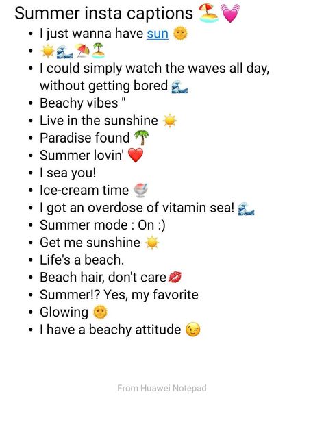 Summer insta captions 🌊❤️ Insta Captions, Paradise Found, Summer Favorites, Beach Hair, Quotes