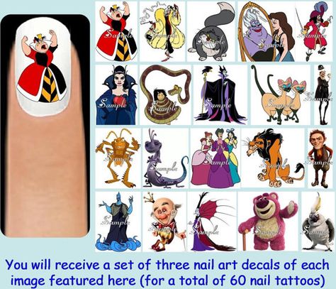 Maleficent Nails, Nail Art Decals, Nail Art Disney, Nail Room, Clear Nail Polish, Disney Nails, Nail Tattoo, Free Gems, Captain Hook