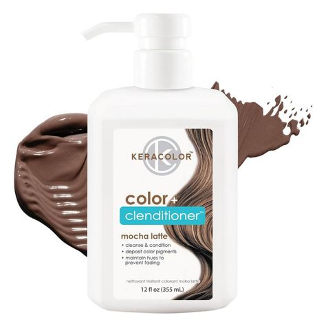 Keracolor Clenditioner Hair Dye in Mocha Latte is a semi-permanent color depositing conditioner that infuses your hair with a rich, coffee-inspired mocha latte hue while offering deep conditioning benefits. This 12 oz bottle delivers a warm, medium brown shade with creamy undertones, perfect for those looking to enhance their natural color or add a sophisticated touch. Its dual-action formula provides both vibrant color and essential hydration, leaving your hair smooth, shiny, and healthy. Keracolor Clenditioner, Color Depositing Conditioner, Revlon Colorsilk, Hair Smooth, Mocha Latte, Semi Permanent Hair Color, Brown Shade, Hair Salons, Deep Conditioning