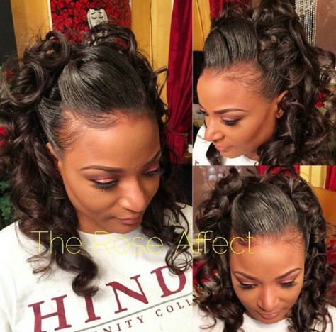 Half Up Half Down Roller Set, Ponytail Hair Styles For Wedding, Relaxed Hair Hairstyles Medium Curls, Black Women Updo Hairstyles Up Dos, 30 Year Class Reunion Outfit, Some Up Some Down Hairstyles Weave, Up Dos For Medium Hair Black Women, Half Up And Down Hairstyles Black Women, Half Up Half Down Quick Weave Bob