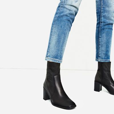 LEATHER HIGH HEEL ANKLE BOOTS-Ankle boots-SHOES-WOMAN | ZARA United States Boots And Jeans, High Heel Ankle Boots, Comfy Boot, Estilo Preppy, Shoe Inspiration, Heel Ankle Boots, Black Leather Ankle Boots, High Heel Boots Ankle, Leather High Heels