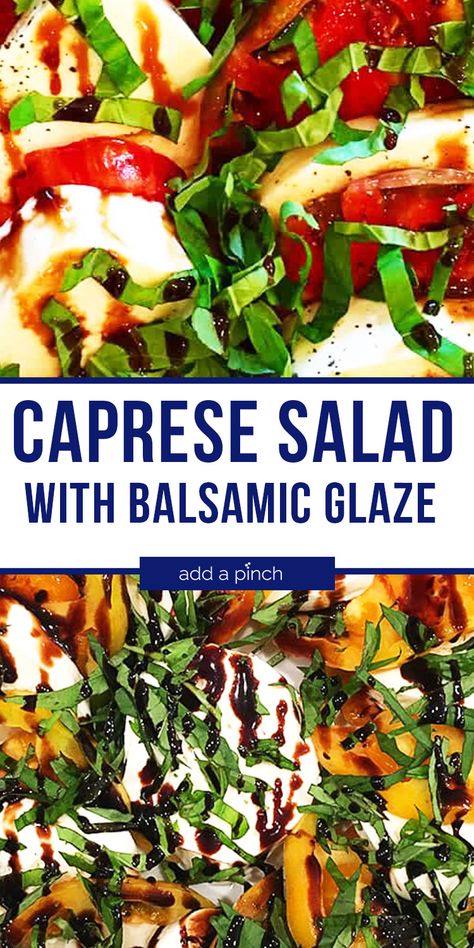 Salads With Balsamic Glaze, Caprese Salad With Balsamic Glaze, Recipes Using Balsamic Glaze, Balsamic Glaze Salad, Balsamic Glaze Recipe, Balsamic Glaze Recipes, Tasty Salads, Italian Salad Recipes, Caprese Salad Recipe