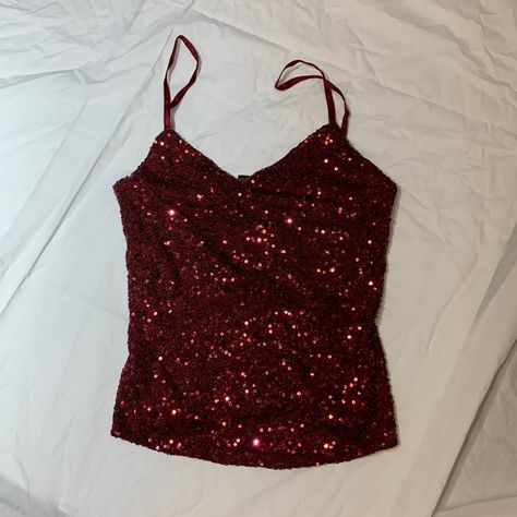 Sparkly Maroon Tank Top From The Limited . New With Tags Size Xs. Red Sequin Top, Maroon Tank Top, Sparkly Tank Top, Sparkle Outfit, Red Sparkle, Red Sequin, Sequin Top, The Limited, Dream Closet