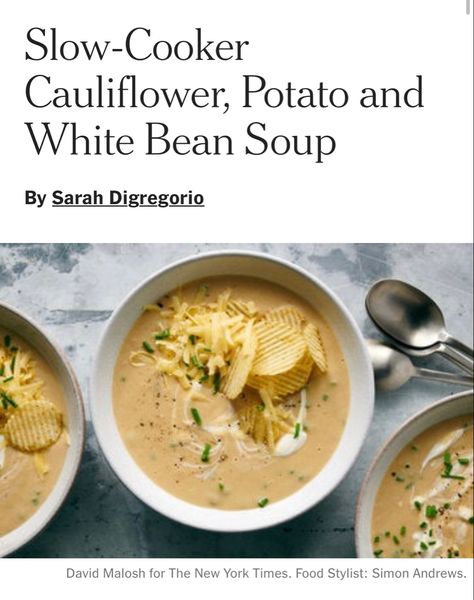 Slow Cooker Cauliflower White Bean Soup, Cauliflower Potato White Bean Soup Nyt, Cauliflower White Bean Potato Soup, Cauliflower Potato And White Bean Soup, Slow Cooker Cauliflower Potato White Bean Soup, Slow Cooker Cauliflower Potato And White Bean Soup Nyt, Cauliflower Potato White Bean Soup, Potato And White Bean Soup, Slow Cooker Cauliflower