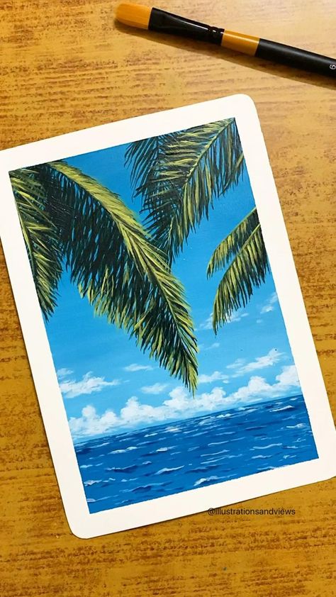 Tropical paradise painting 🏝 | Sky art painting, Canvas painting, Nature art painting Very Easy Paintings, Painting Ideas Easy Simple, Paradise Painting, Lakaran Fesyen, Painting Ideas Easy, Sky Art Painting, Easy Painting Ideas On Canvas, Easy Painting Ideas, Canvas Painting Tutorials