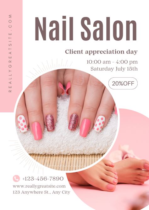 See more templates in my Canva portfolio 👉 https://partner.canva.com/olegnik ⭐️ This design meets the following characteristics: manicure pedicure nail salon studio nail salon nail studio Pedicure Poster Design, Nail Poster Design Ideas, Nail Artist Illustration, Nail Salon Flyer, Canva Portfolio, Nail Parlour, Nail Courses, Beige And Pink, Soft Gel Nails