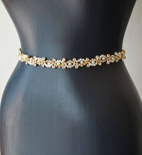 Pearl Bridal Belt, Wedding Dress Belt, Gold Crystals Belt Sash, Belts for Wedding Dress, Pearl and Rhinestone, Belts for Bridesmaid Dress Wedding Dress Pearl, Sleek Wedding, Belt Wedding Dress, Colour Wedding, Rhinestone Belts, Dresses Corset, Bridesmaid Belt, Pearl Belt, Wedding Bridesmaids Dresses Blue