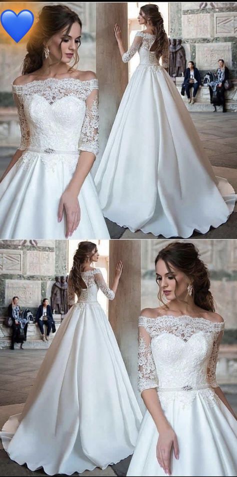 Cowgirl Wedding Dress, Half Sleeve Wedding Dress, Wedding Dress Tea Length, Wedding Dresses 50s, Shoulder Wedding Dress, Off Shoulder Wedding Dress, Elegant Ball Gowns, Lace Wedding Dress With Sleeves, Semi Formal Dress