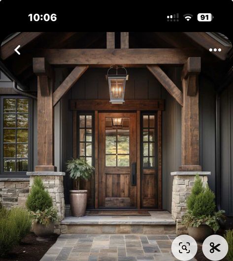 Arch Entryway Exterior Porches, Exterior Entryway Ideas Front Entrances, Front Entryway Ideas Exterior, Exterior Entryway Ideas, Colorado Cabin, Arch Entryway, Metal Building House Plans, Entry Ideas, Kitchen Addition