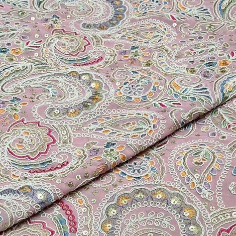 Embroidery On Georgette Fabrics, Indowestern Dresses, Fabric Forever, Bed Furniture Design, September 10, Georgette Fabric, Embroidery Fabric, Bed Furniture, Blouse Designs