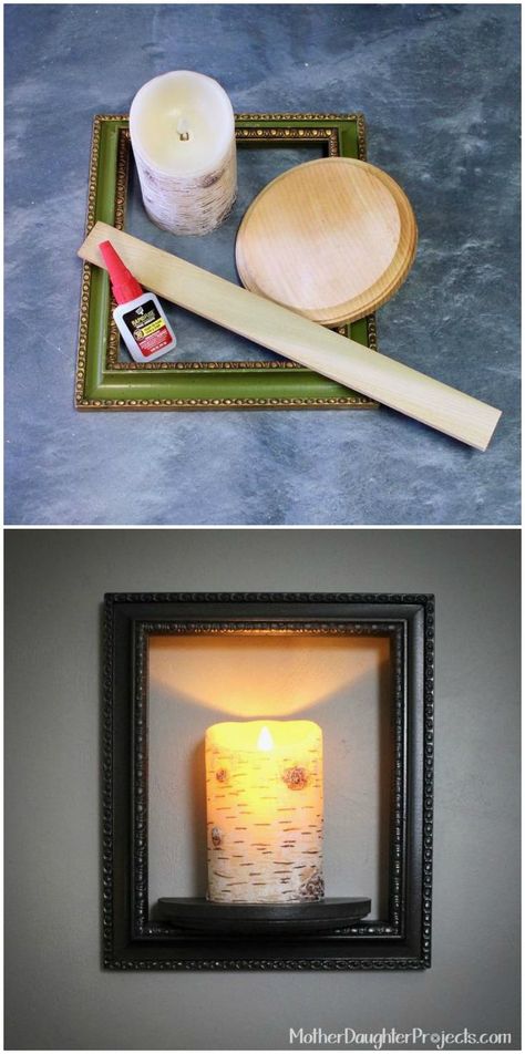 Wall Sconces Diy, Battery Powered Candles, Wall Sconces Living Room, Traditional Wall Sconces, Sconces Living Room, Candles Diy, Rustic Wall Sconces, Diy Candle Holders, Diy Candle