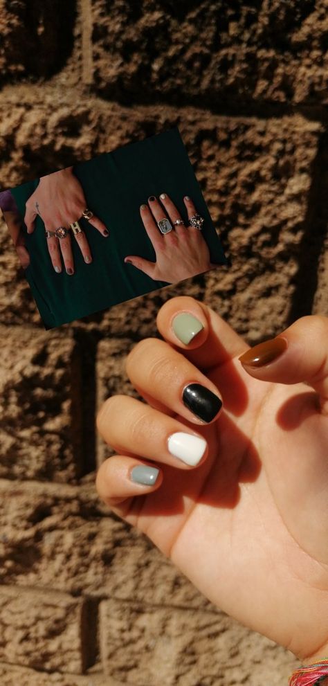 One Direction Nails, Harry Styles Nails, Nails Fashion, Minimalist Nails, Dream Nails, Cute Nail Designs, Short Acrylic Nails, Cute Acrylic Nails, Swag Nails