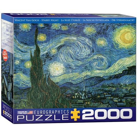 2000 Piece Puzzle, Gogh The Starry Night, Starry Night Van Gogh, Puzzle 1000, Puzzle Art, 1000 Piece Jigsaw Puzzles, Starry Sky, Vincent Van Gogh, Jigsaw Puzzle