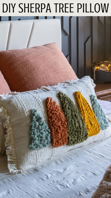 DIY Sherpa Tree Pillows #christmas #christmas2022 #christmascrafts #christmasdiy #diychristmas #christmasiscoming #holidaycrafts… | Instagram Punch Needle Christmas Pillow, Punch Needle Pillows, Punch Needle Pillow Diy, Christmas Tree Yarn, The Navage Patch, Navage Patch, Christmas Pillows Diy, Advent Ideas, Yarn Trees