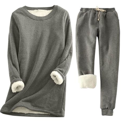 Womens Lounge Set, Thermal Pajamas, Warm Pajamas, Womens Thermal, Top Plus Size, Sweatpants Set, Sherpa Lined, Casual Pullover, Casual Look