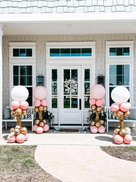 Pink And Gold Sweet 16, Gold Sweet 16, Balloon Installation, Birthday Party Decor, Party Rentals, Sweet Sixteen, Balloon Garland, Birthday Balloons, Sweet 16