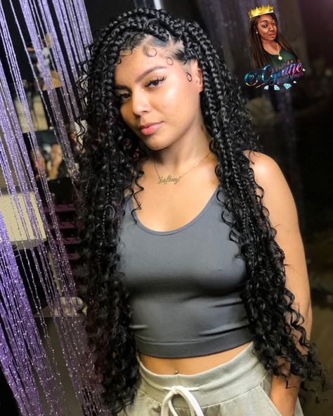 Who Give A F*%# what A Hater Got To Say... MESSY GODDESS ISLAND TWIST BOX BRAIDS BY ME🔥🔥... Have you 📚? LINK IN BIO.. Hair done by… Boho Braided Hairstyles, Island Twist, Blonde Box Braids, Goddess Braids Hairstyles, Feed In Braid, Box Braids Styling, Braids With Curls, Pretty Braided Hairstyles, Girls Hairstyles Braids