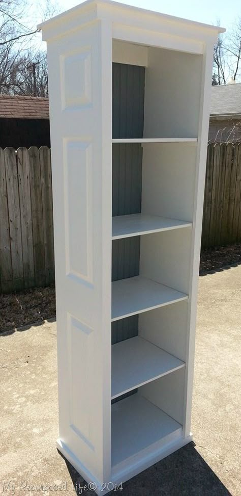 bookcase-bi-fold-door Furniture Hacks, Furniture Redo, Bifold Doors, Redo Furniture, Furniture Makeovers, Book Shelf, Repurposed Furniture, Refinishing Furniture, My New Room