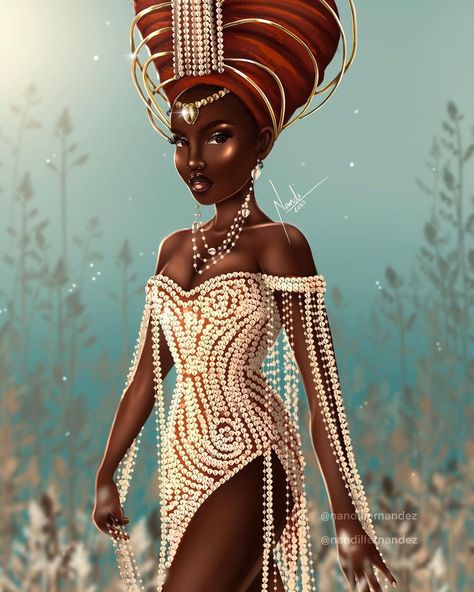 Black Female Art, Queen Energy, Vintage Black Glamour, Fashion D, Artist Outfit, African Queen, Black Artwork, Black Love Art, Black Art Pictures