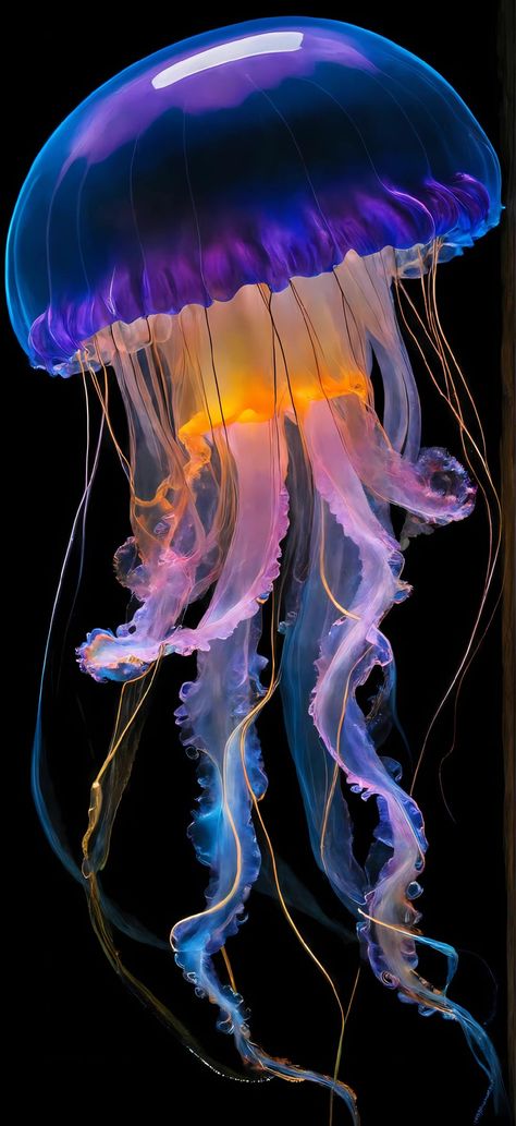 Beautiful Jellyfish Photography, Octopus Photography, Lion's Mane Jellyfish, Weird Sea Creatures, Jellyfish Pictures, Jellyfish Photography, Sea Jellies, Sea Creatures Art, Jellyfish Drawing