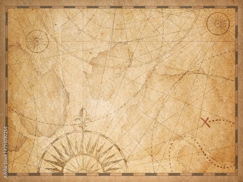 Stock Image: old nautical hidden treasure map background Treasure Background, Black Pirates, Pirates Treasure, Ancient Paper, Sea Map, Pirate Treasure Maps, Grunge Paper, Map Background, Nautical Map