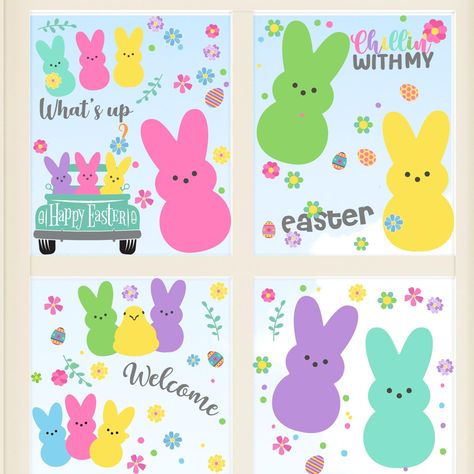 PRICES MAY VARY. 【WHAT YOU CAN GET】Package includes 9 Sheets Easter window clings with different design covering big bunny rabbits and Easter eggs, chick, flowers,the words of happy Easter ,welcome bunny etc . You can decorate it as picture shows or just follow your own ideas, use these window stickers to create your own Easter atmosphere 【HIGH QUALITY】The Easter window decals are plastic static clings, it has strong stickiness and no residue left. The window clings can be enjoyed both indoor an Iphone Spring Wallpaper, Easter Party Decorations, Easter Window, Flower Decals, Bunny Stickers, Spring Picnic, Big Bunny, Easter Party Decor, Bunny Party