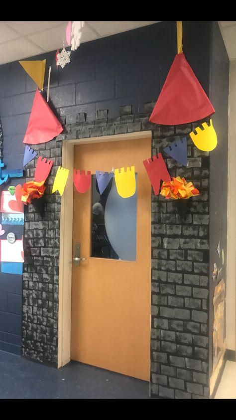 Castle Classroom Decorations, Castle Door Decorations Classroom, Castle Classroom Door, Medieval Vbs, Fairytale Classroom, Castle Theme Classroom, Castle Classroom, Castle Vbs, Doors Decoration