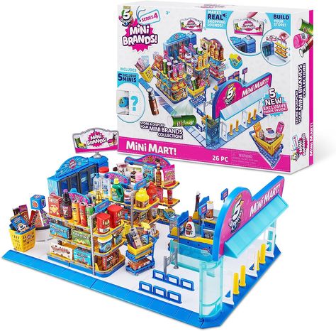 Amazon.com: 5 Surprise Mini Brands - Mini Mart Playset by ZURU (Series 4) Exclusive and Mystery Collectibles : Everything Else 5 Surprise Mini Brands, Nordstrom Boots, Mini Mart, Mini Brands, Mystery Minis, Cash Register, Shopping World, Brand Collection, Action Figure Accessories