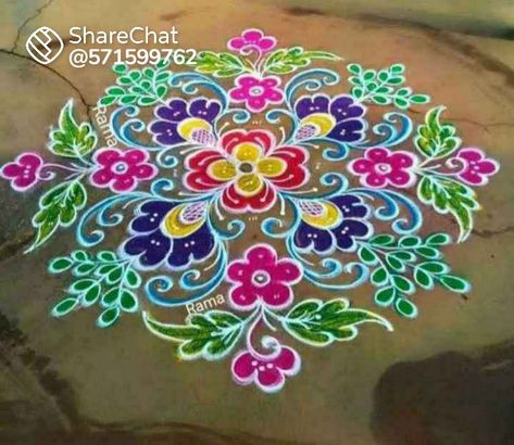 Big Rangoli Designs For Sankranthi, Modern Rangoli, Rangoli Designs Videos, Simple Flower Rangoli, Simple Rangoli Designs, Easy Rangoli Designs Videos, Very Easy Rangoli Designs, Rangoli Designs Photos, Rangoli Colours