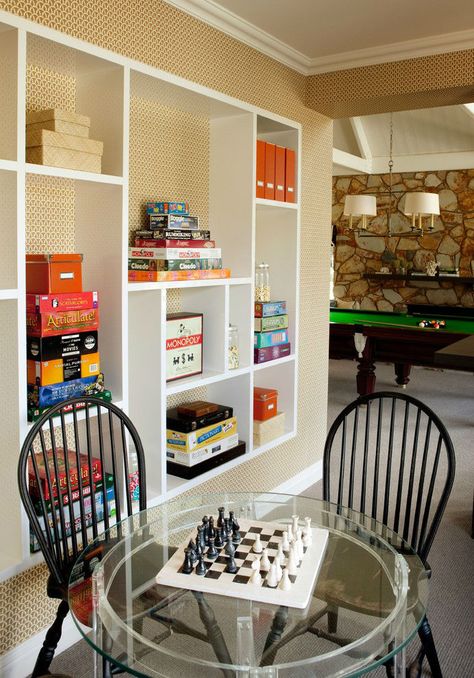 Balnarring Beach House by Diane Bergeron Interiors Billiard Room Design, Teen Game Rooms, Modern Game Room, Board Game Room, Traditional Family Room, Board Game Storage, Game Room Basement, Game Room Bar, Game Room Family