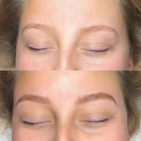 Eyebrow Before And After, Blonde Tattoo, Eyebrow Lamination, Blonde Eyebrows, Hd Brows, Beauty Eyebrow, White Eyeshadow, Beautiful Eyebrows, Permanent Makeup Eyebrows