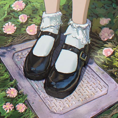 Pixiv Fantasia, Arte Inspo, Drawing Clothes, Ramones, Shoe Art, Weird Art, Digital Art Tutorial, Sketchbook Art Inspiration, Art Studies