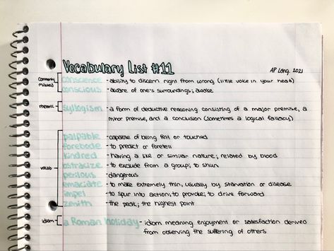 Vocab Words Aesthetic Notes, Vocabulary Notes Ideas Aesthetic, Vocab Aesthetic Notes, Aesthetic Notes Vocabulary, Sat English Notes, Vocabulary Aesthetic Notes, Sat Notes Aesthetic, Ap Lang Notes, Notes Aesthetic Vocabulary