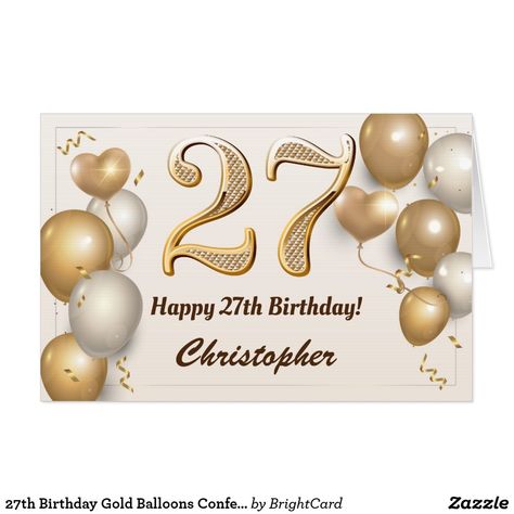 27th Birthday Gold Balloons Confetti Extra Large Happy 72nd Birthday, 98th Birthday, 82nd Birthday, 78 Birthday, 74th Birthday, 72 Birthday, 92nd Birthday, 62nd Birthday, 79th Birthday