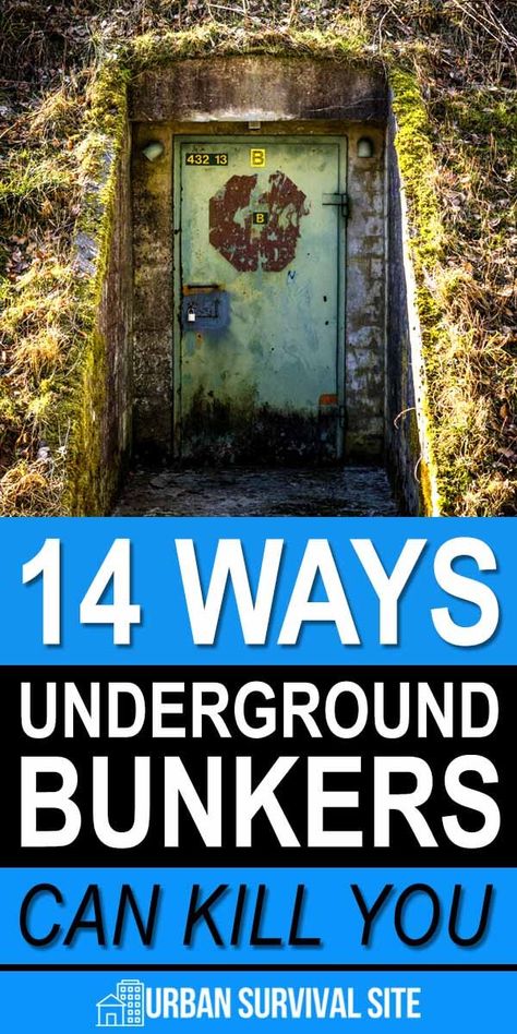 If you have a fortified underground bunker filled with food to last for years, this is probably the last thing you want to hear, but the truth is: survival bunkers can kill you! Bunker Plans Underground, Basement Bunker Safe Room, How To Build A Bunker, Storm Shelters Underground, Diy Bunker Underground Shelter, Under Ground Bunker, Fallout Shelter Bunker, Storm Bunker, Underground Bunker Luxury