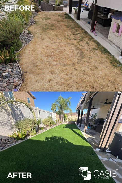 Transform your outdoor space with low-maintenance artificial grass! #artificialgrass #backyardmakeover #riverside Artificial Grass Garden Ideas, Fake Grass Garden Ideas, Grass Garden Ideas, Artificial Grass Garden, Grass Garden, Fake Grass, Inland Empire, Backyard Makeover, Artificial Grass