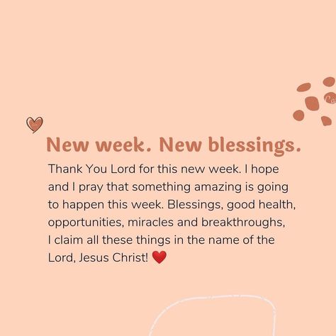 Weekly Blessings Good Morning, Week Blessings Quotes I Pray, New Week New Blessings Quotes, Monday Prayers New Week, Bless Week Quotes, Blessed New Week Quotes, Prayers For New Week, Happy First Sunday Of The New Year, Monday Bible Blessings