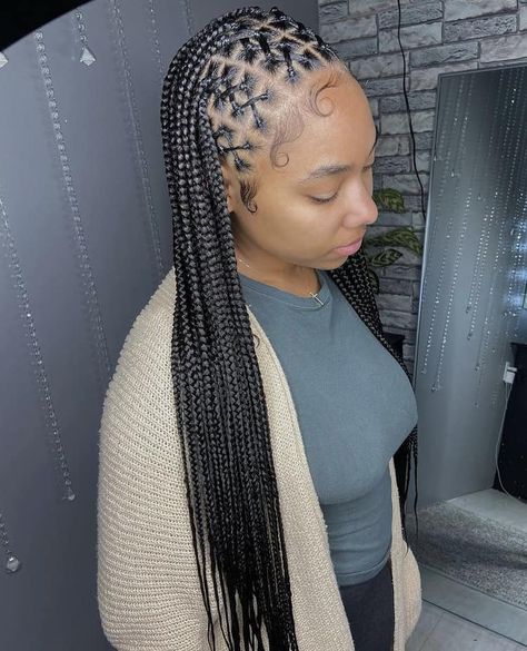 50 Cute Criss Cross Knotless Braids Hairstyles Cross Knotless Braids, Criss Cross Boho Knotless Braids, Half Rubber Band Half Knotless, Cross Hairstyles, Straight Back Knotless Braids, Cris Cross Braids Black Women, Cris Cross Knotless Braids, Fulani Criss Cross Braids, Cross Cross Knotless Braids