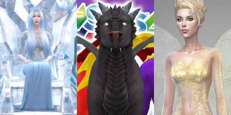 Sims 4 Mythical Creature Cc, Sims 4 Mythology Cc, Sims Fantasy Cc, Sims 4 Dragon Cc, Mythical Costumes, Cc Packs, Sims Stories, Sims 4 Anime, Mod Look