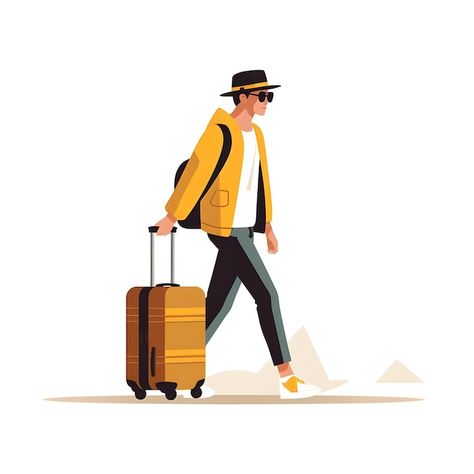 Photo tourist and traveler illustration ... | Premium Photo #Freepik #photo Tourist Illustration, Traveler Illustration, Minimalist Flat, Man Vector, Flat Vector, Vector Artwork, Style Art, Premium Photo, Vector Art