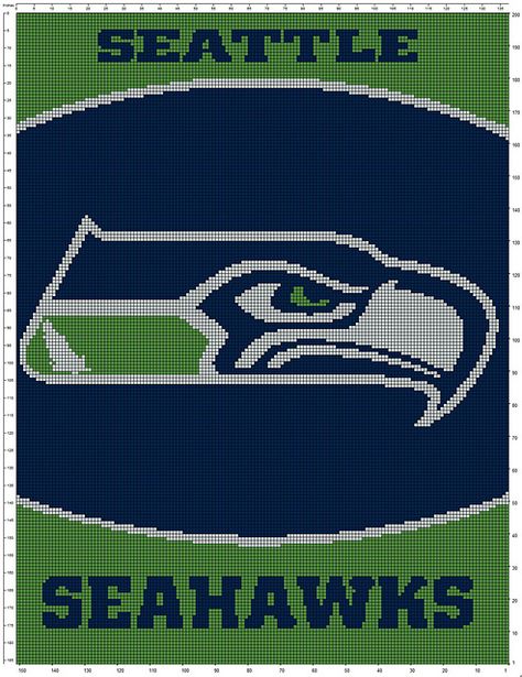 Ravelry: Seahawks pattern by Sue Williams  Going to have to make this for Rick Crochet Seahawks, Crochet Blankets For Men, Seahawks Crochet, Blankets For Men, Graphgan Patterns, Seahawks Crafts, Beginner Crochet Blanket, Sue Williams, Crochet Blanket Ideas