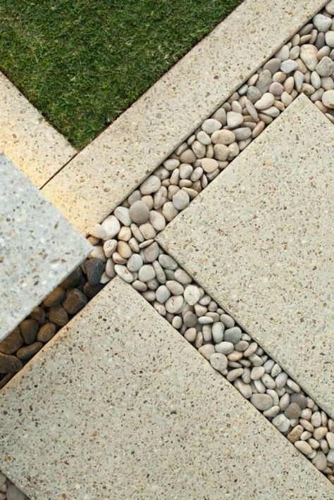 Gravel adds a natural and rustic charm to garden floors, enhancing the overall aesthetic and providing a versatile surface for outdoor spaces. Pathway Tiles, Stone Garden Design, Covered Patio Ideas, Cement Pavers, Garden Ponds, Side Yard Landscaping, Garden Floor, Modern Backyard Landscaping, Stone Garden